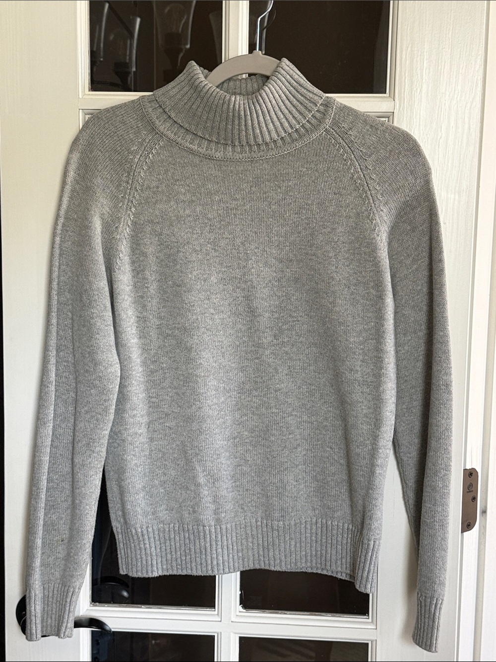 JEANNE PIERRE  Vintage Classic Grey 100% Cotton Turtleneck Sweater M Minimalist